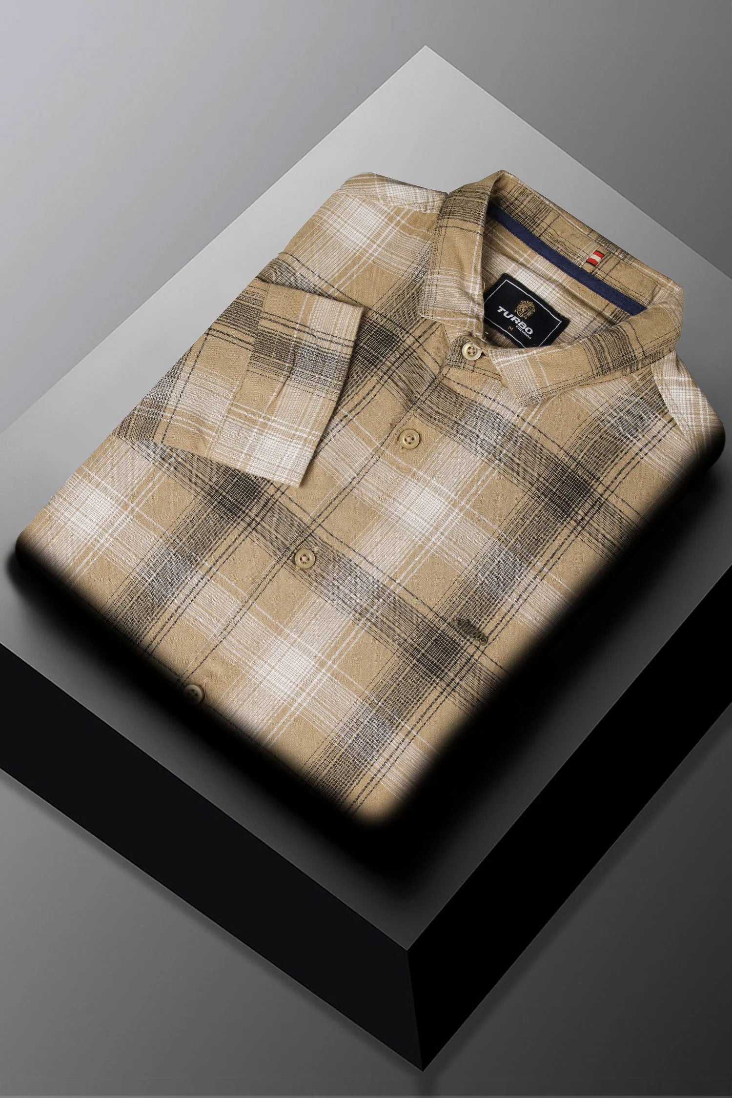 Turbo Tribe Premium Flannel Long Sleeve Cotton Casual Shirt
