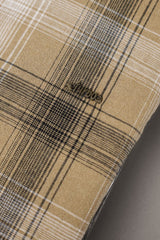Turbo Tribe Premium Flannel Long Sleeve Cotton Casual Shirt In Light Camel
