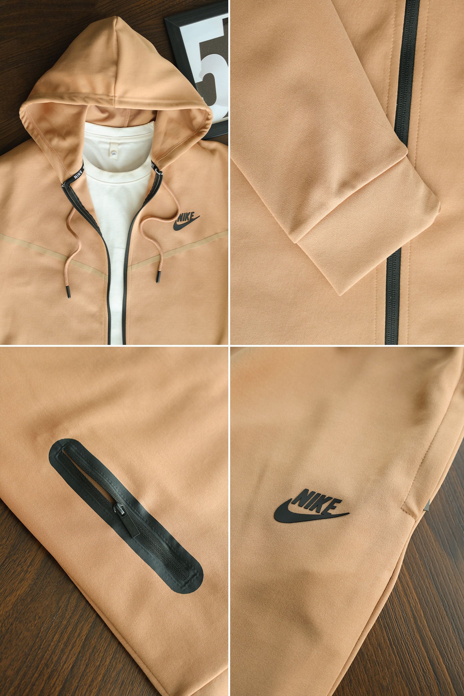 Nke Tech Fleece Mock Neck Hoodie Zipper Tracksuit