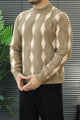 Diamond-Cut Pattern Imported Round Neck Rabbit Wool Men's Sweater
