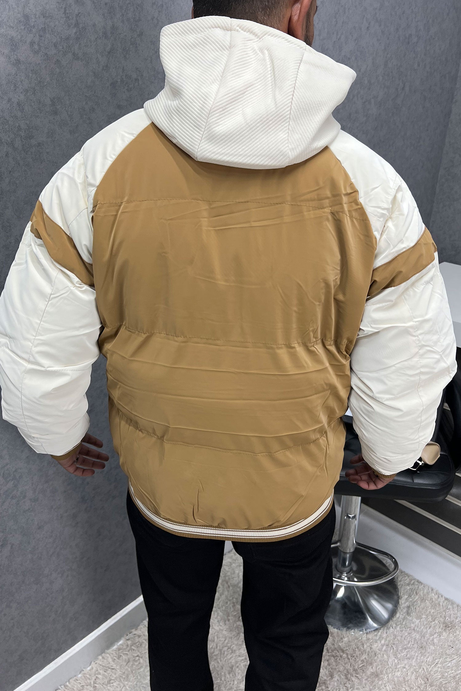 Custom Two Tone Premium Padded Imported Puffer Jacket