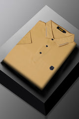 Turbo Royal Luxury Stitchless Men's Polo Shirt In Light Camel
