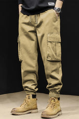 Turbo Vintage Grip Signature Imp Cotton Cargo Trouser In Light Camel