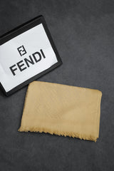 Fndi Self Pattern Luxury Silk Men Mufflers In Light Camel