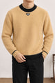 Prda Long Sleeve Pullover Imported Round Neck Rabbit Wool Men's Sweater In Light Camel