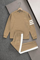 Turbo Striking Stripes Men's Co-Ord Set In Light Camel