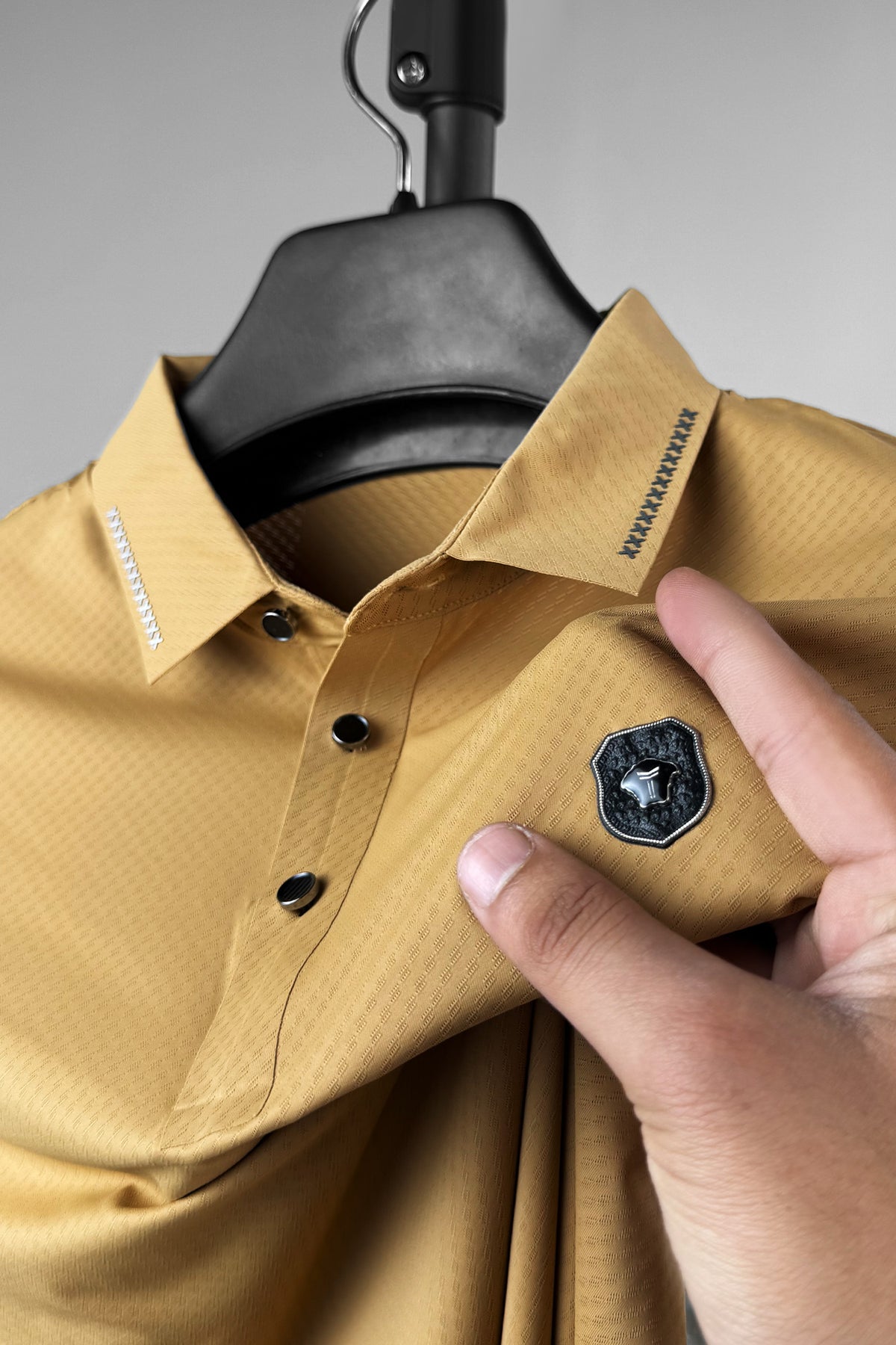 Turbo Royal Luxury Stitchless Men's Polo Shirt In Light Camel