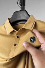 Turbo Royal Luxury Stitchless Men's Polo Shirt In Light Camel
