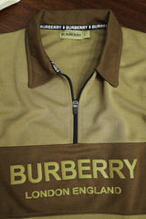 Brburry Half Zip Collar Style Full Sleeves Men's Sweatshirt In Light Camel