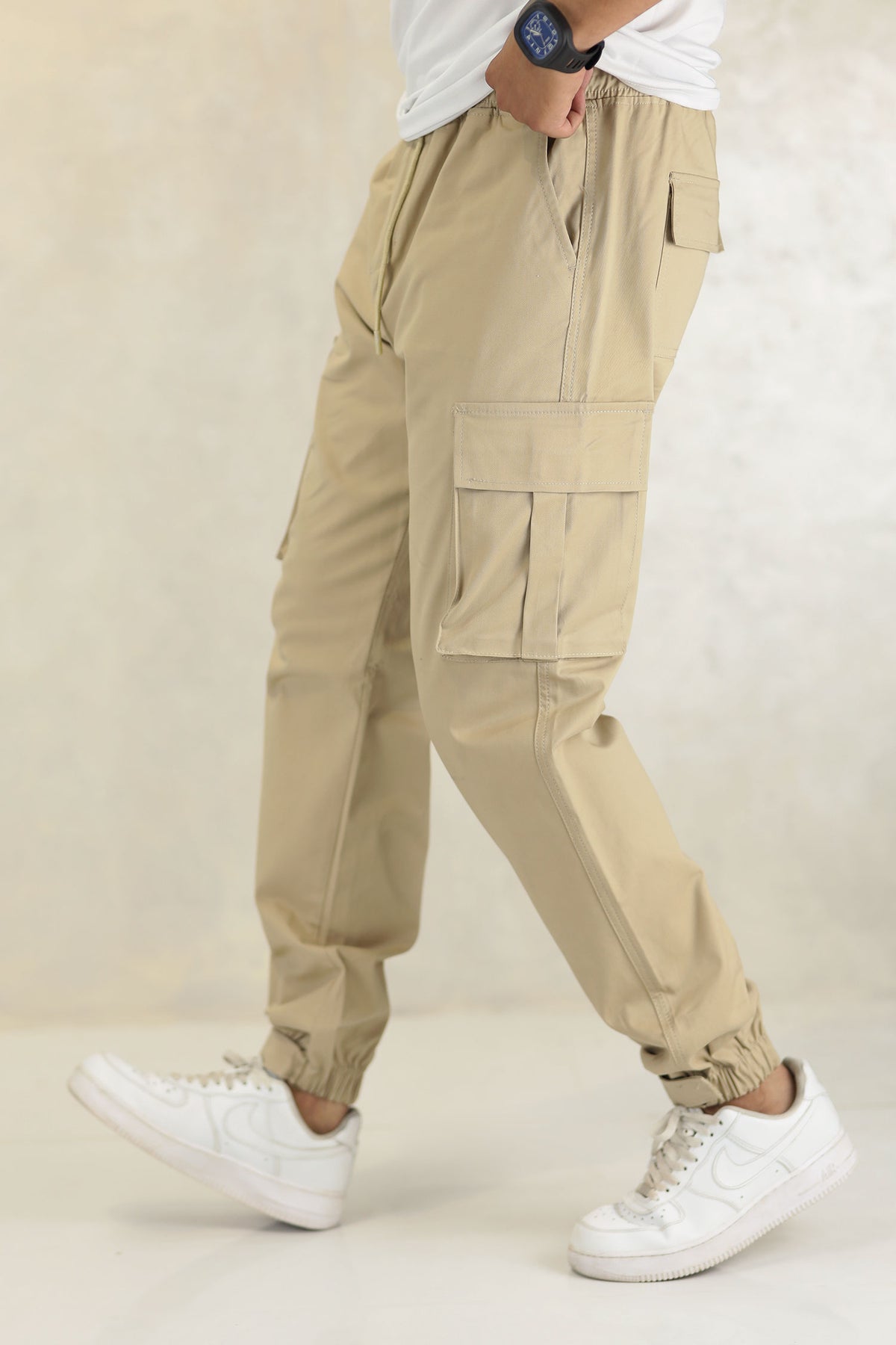 Turbo Vintage Grip Signature Imp Cotton Cargo Trouser In Light Camel