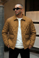 Turbo Thread Motive Quilted Puffer Jacket In Camel