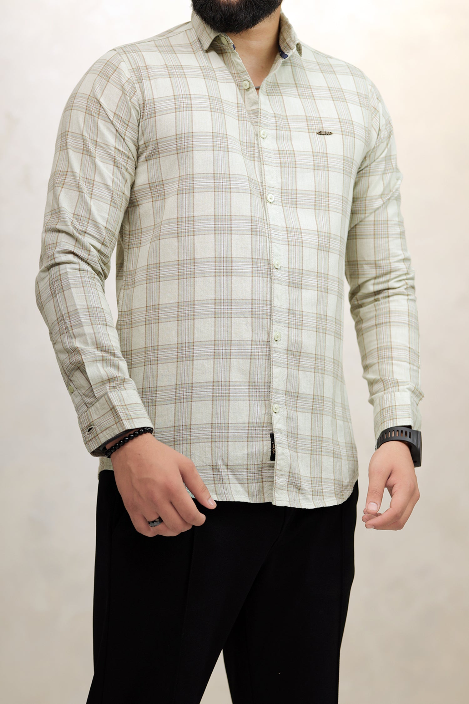Turbo FearLess Checked Long Sleeve Cotton Casual Shirt