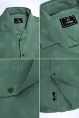 Embossed Floral All Over Casual Shirt Light Green
