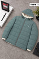 Polo Square-Pattern Dual Color Hooded Imported Puffer Jacket In Light Green