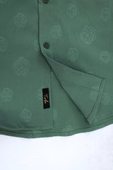 Embossed Floral All Over Casual Shirt Light Green