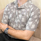 Turbo Rich Floral Printed Casual Shirt In Light Grey