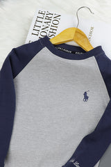 Plo Blocked Cotton Jumper Round Neck Unisex Kids SweatShirt