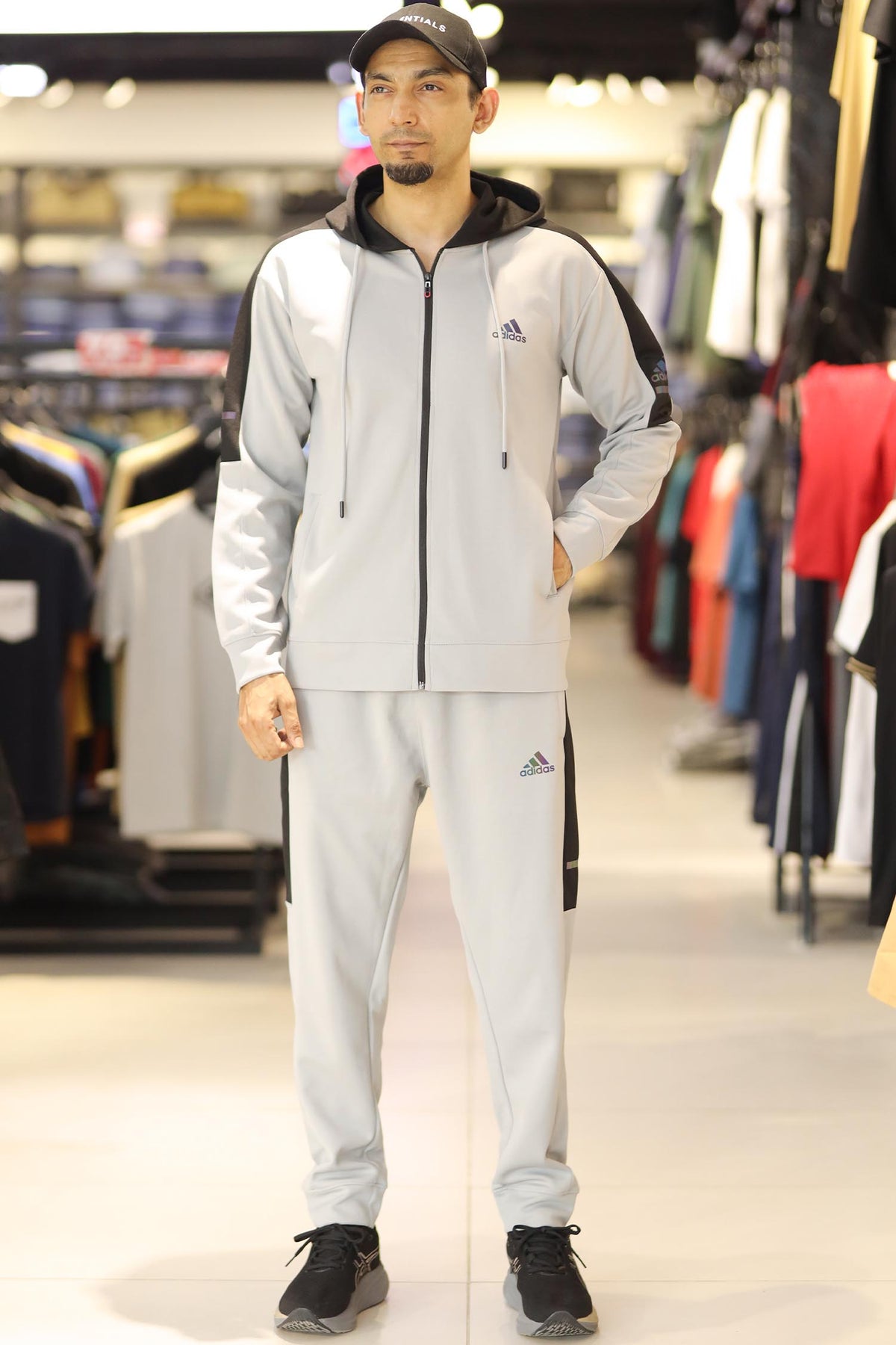 Adds Game Time Mock Neck Hoodie Zipper Tracksuit