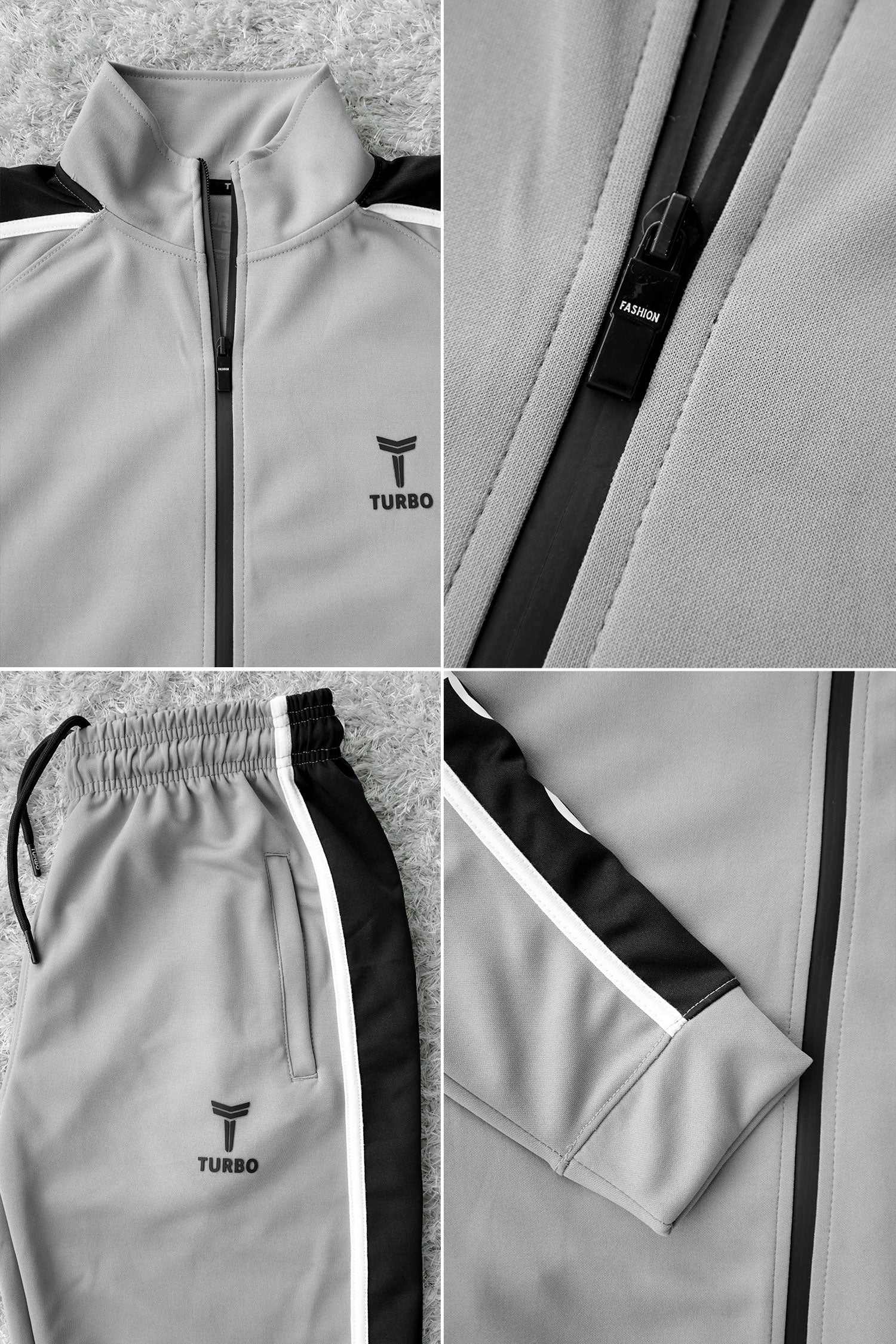 Turbo Signature Typography Men Zipper Tracksuit