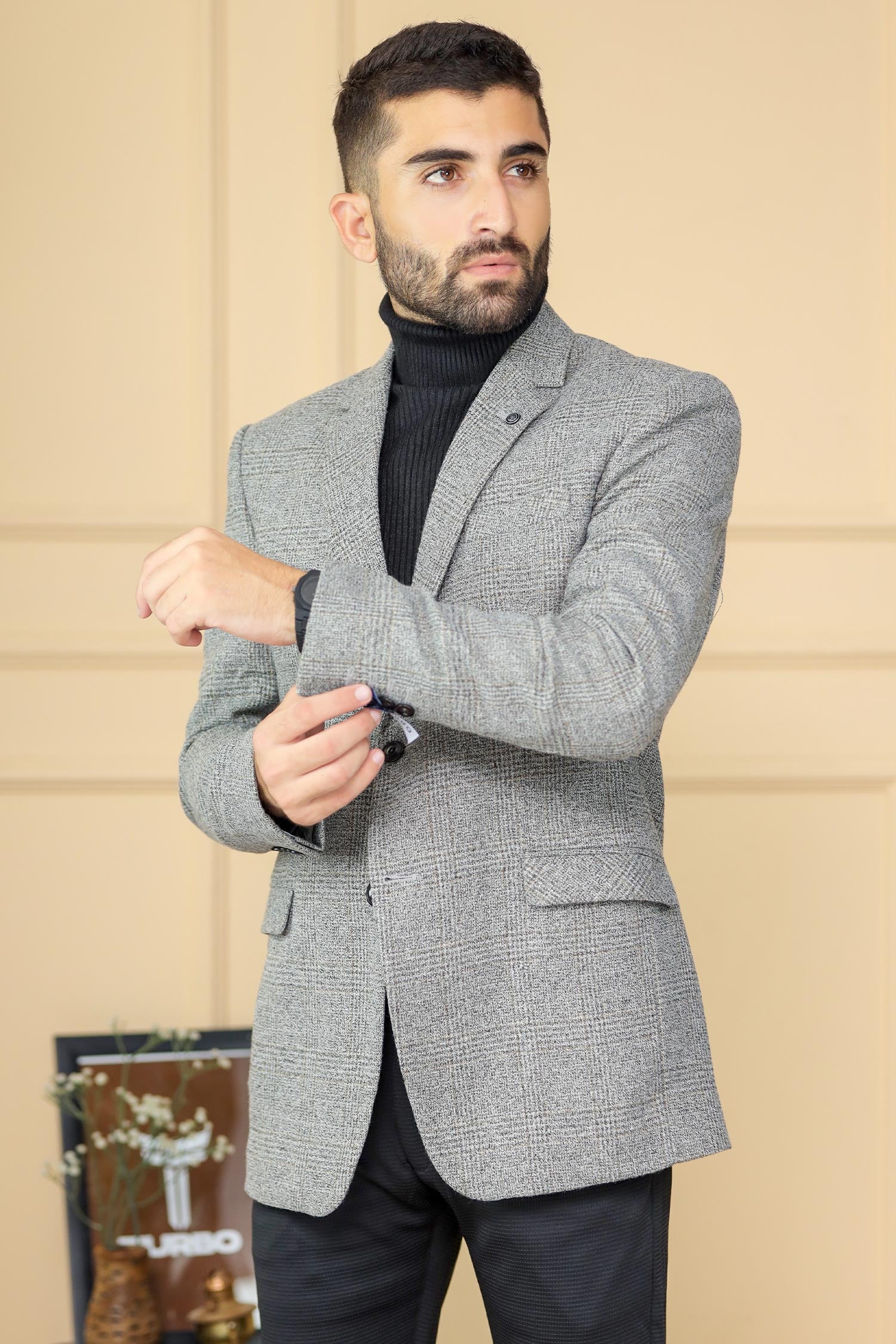 Wool Rich Worsted Tweed Mens Casual Blazer