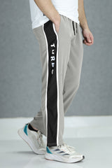 Turbo Panel Typography Micro Loose fit Trouser in Light Grey