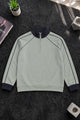 Turbo Two-Tone Quarter Zip Imported Mock Neck Men's Sweatshirt