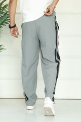 Undr Armr Micro-Tech Heritage Stripe Sportswear Trouser In Light Grey