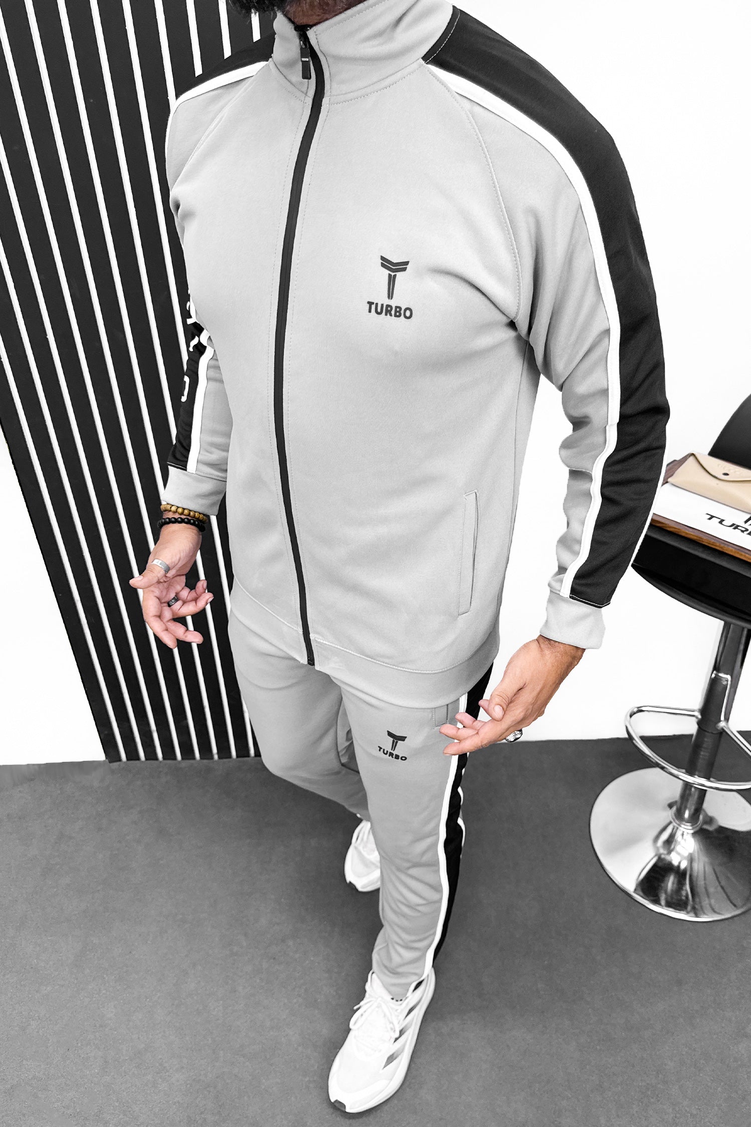 Turbo Signature Typography Men Zipper Tracksuit