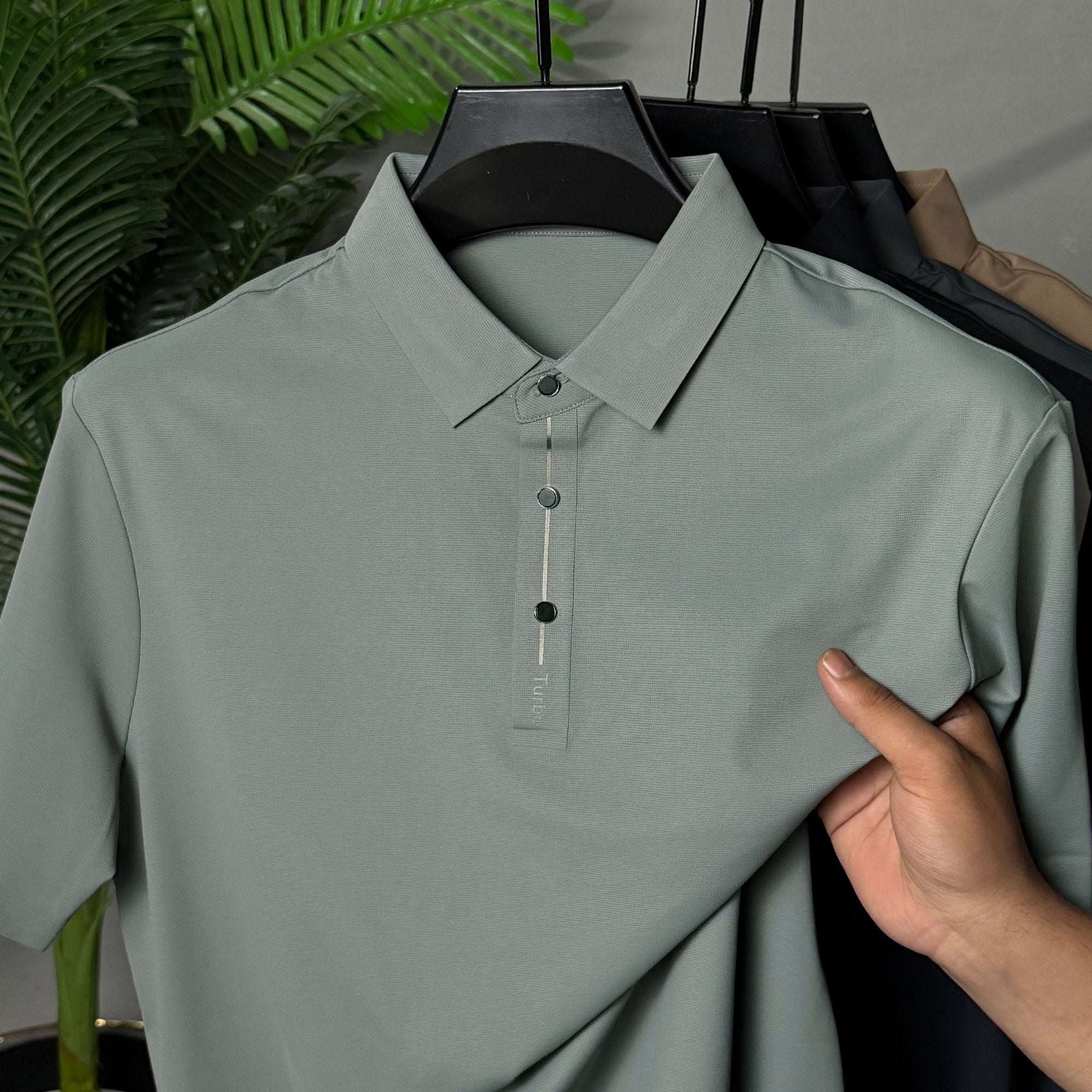 Turbo Button-Up Placket Men's Polo T-Shirt