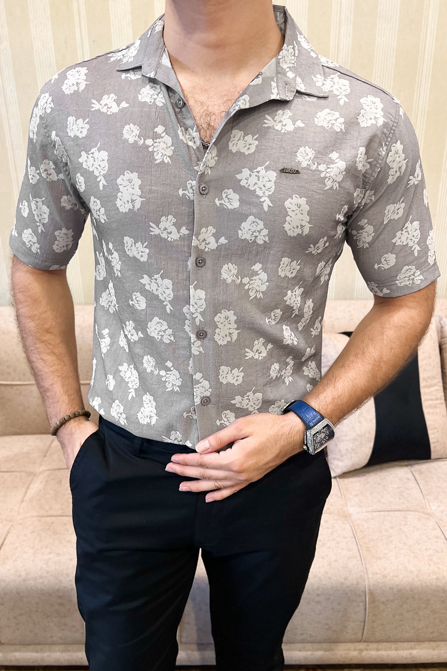 Turbo Rich Floral Printed Casual Shirt