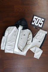 Adds Game Time Mock Neck Hoodie Zipper Tracksuit