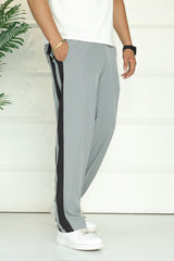 Undr Armr Micro-Tech Heritage Stripe Sportswear Trouser In Light Grey