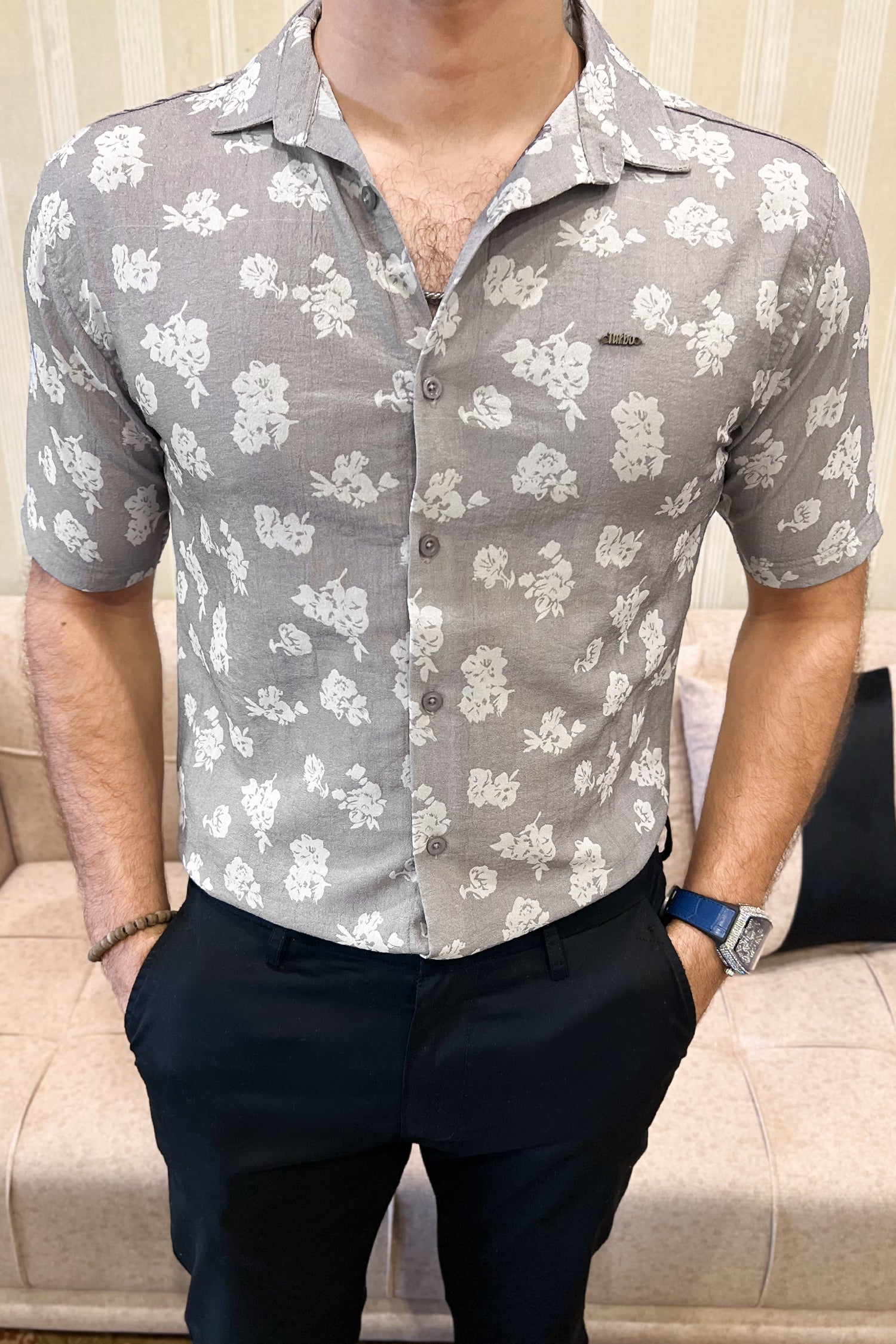 Turbo Rich Floral Printed Casual Shirt