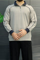 Turbo Two-Tone Quarter Zip Imported Mock Neck Men's Sweatshirt In Light Grey