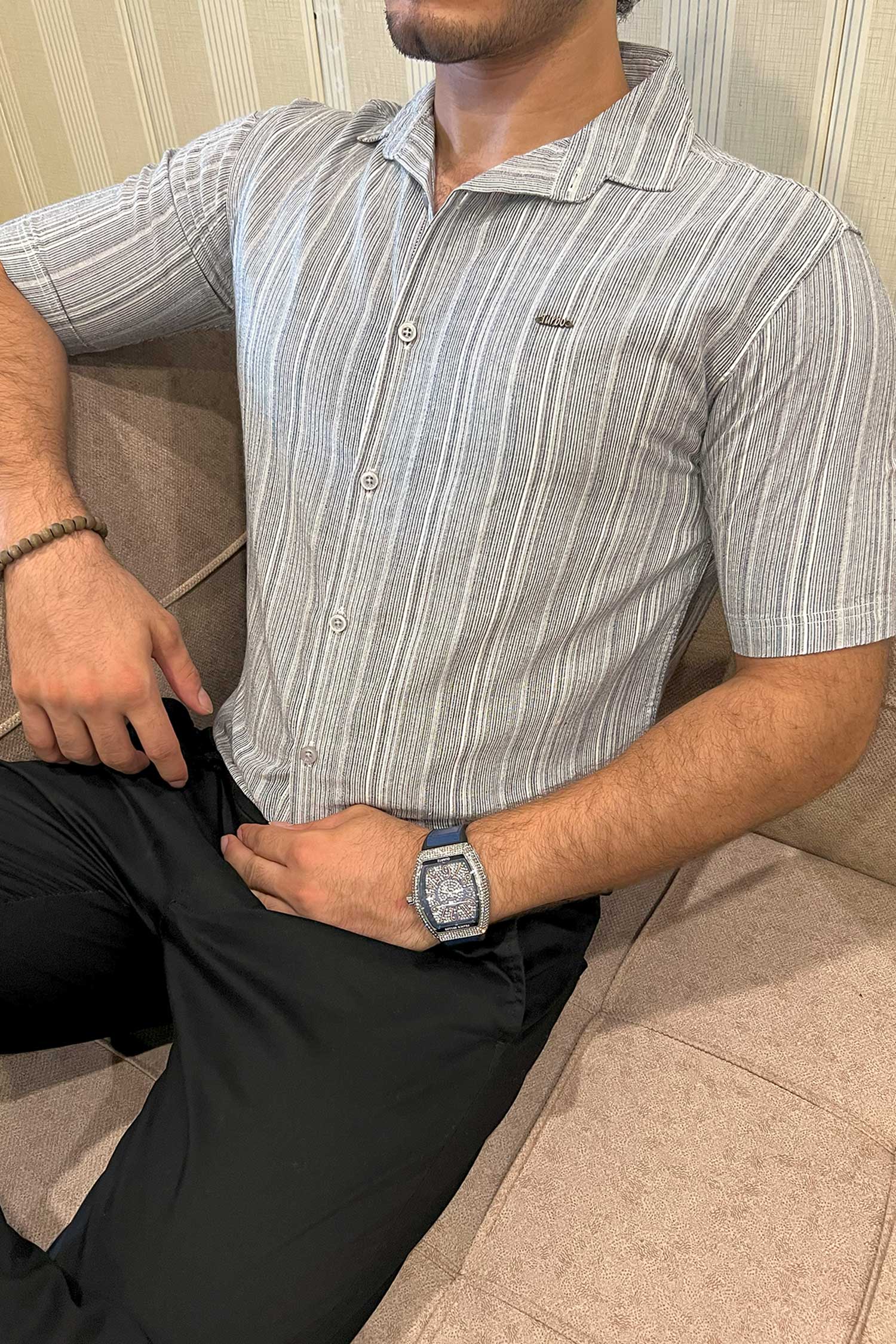 Turbo Down Box Collared Casual Shirt
