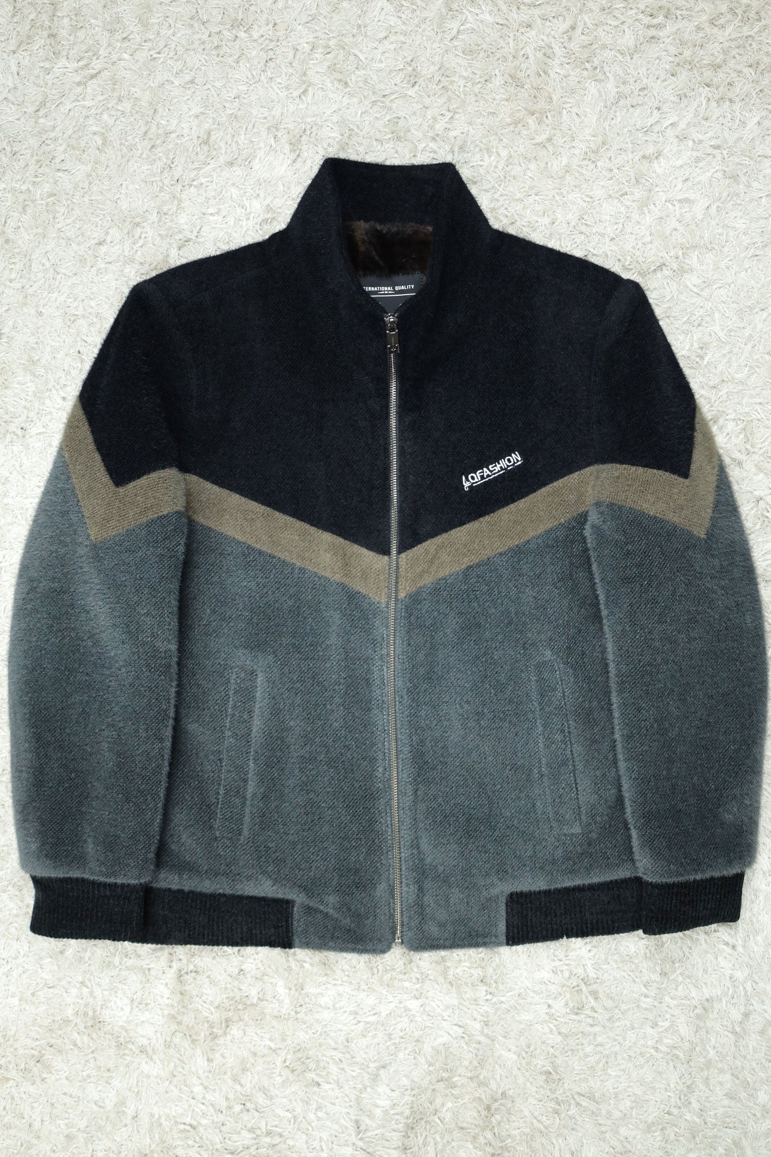 Diagonal Design Tone Imported Men's Woolen Jacket