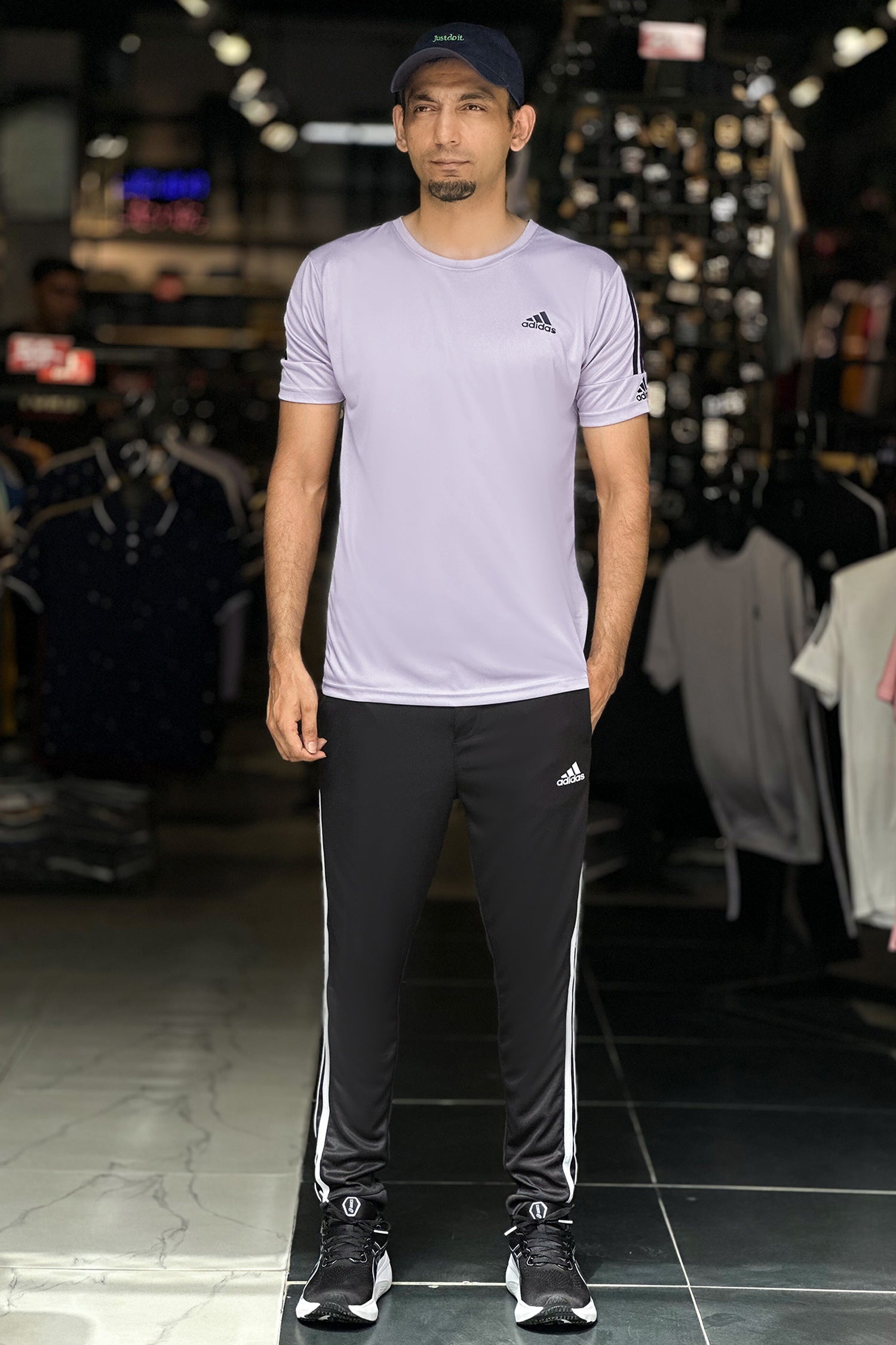 Adds Premium Tri-Line Quick-Dry Tracksuit In Slate Grey
