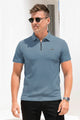 Turbo Abstract Symmetry Zip-Collar Men's Polo Shirt In Light Blue