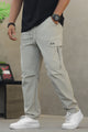 Men's Straight Fit Flap Pockets Cargo Trouser In Light Grey