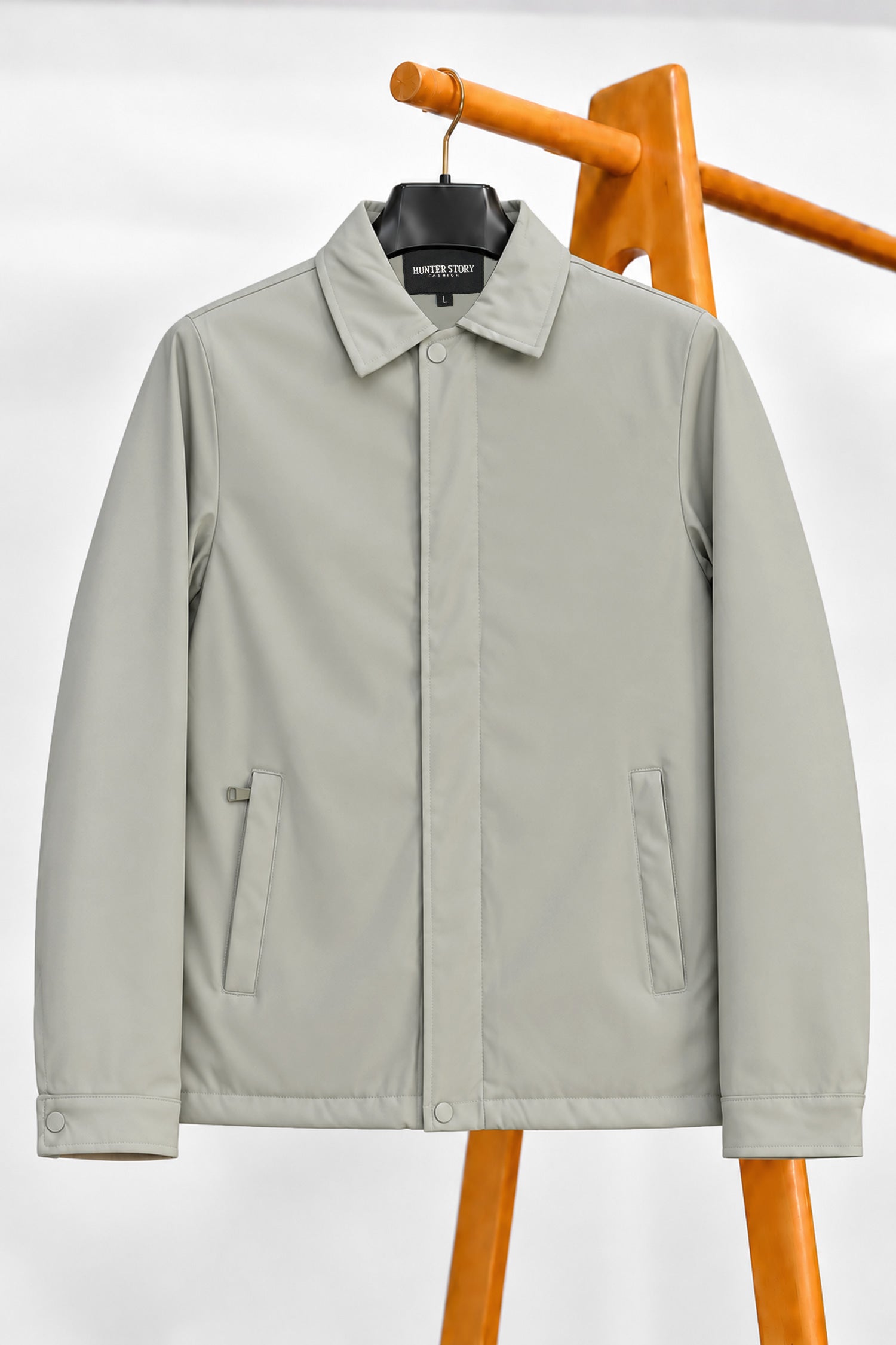 Turbo Lightweight Wind-Breaker Imported Leather Jacket In Light Grey