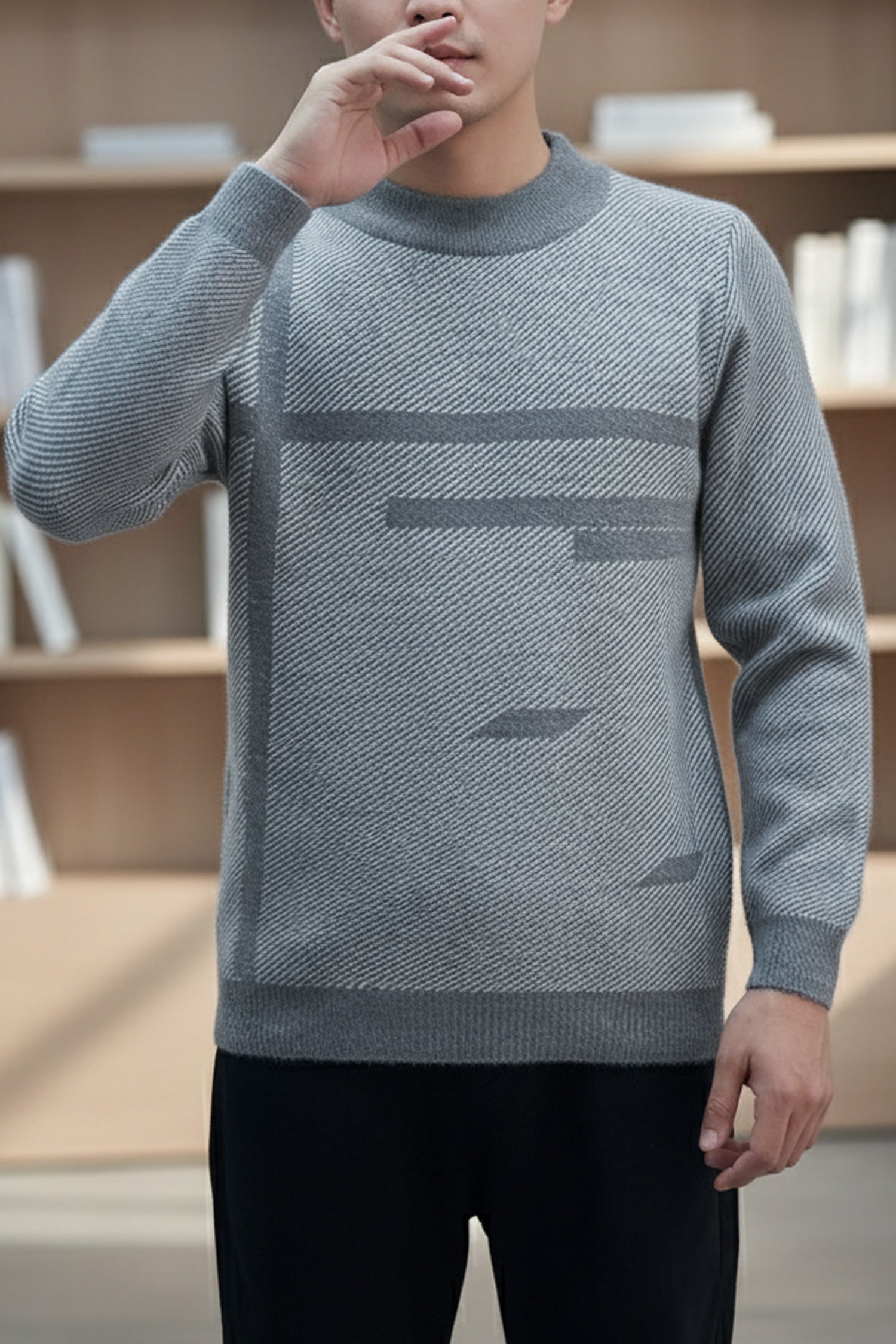 Turbo Casual Knit Pullover Imported Men's Sweater