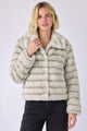 Women Mink Striped Imported Fur Jacket