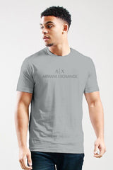 Armni Exchnge Writing Cutline Crew Neck Tee