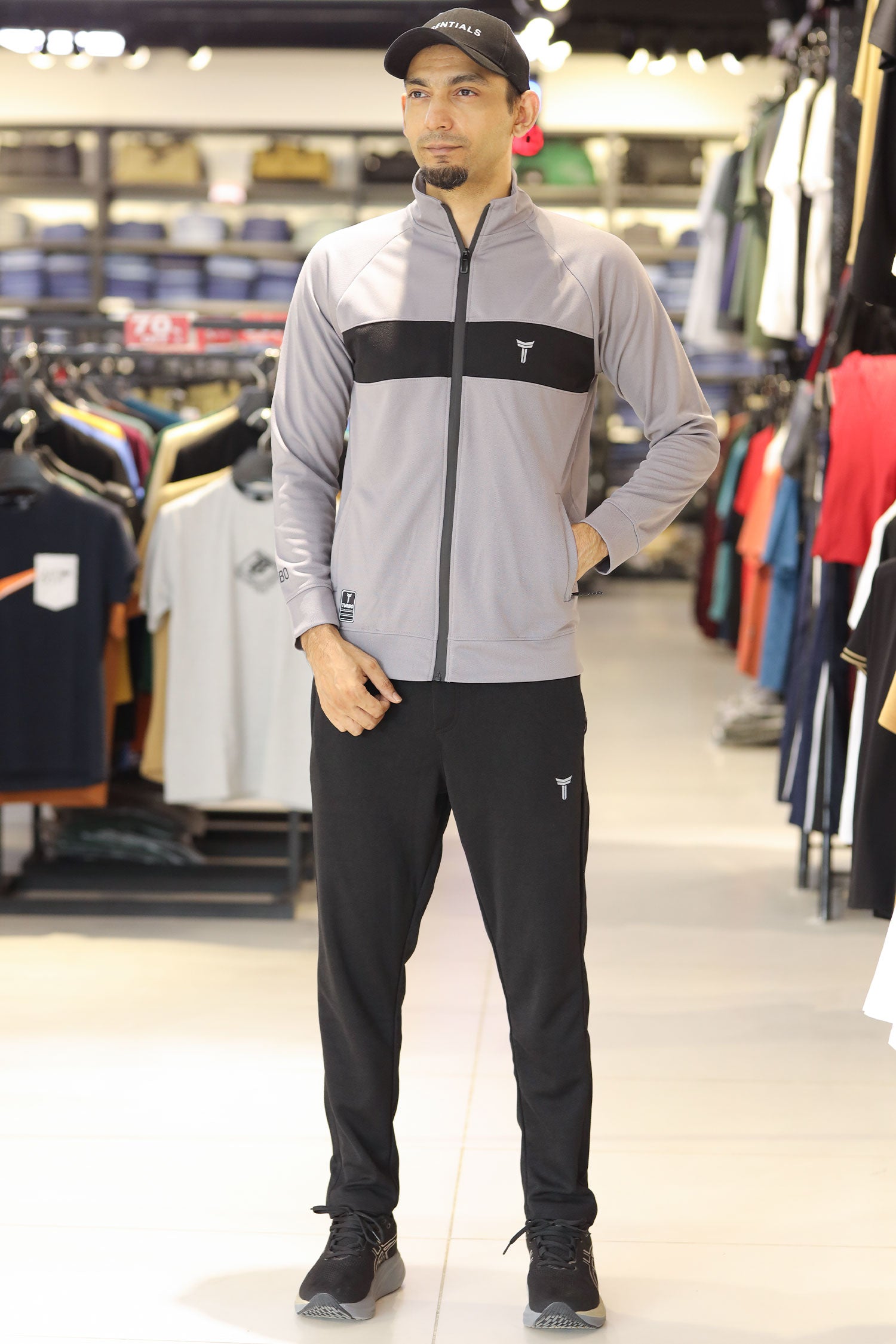 Turbo TrainFit Panel Mock Neck Zipper Tracksuit