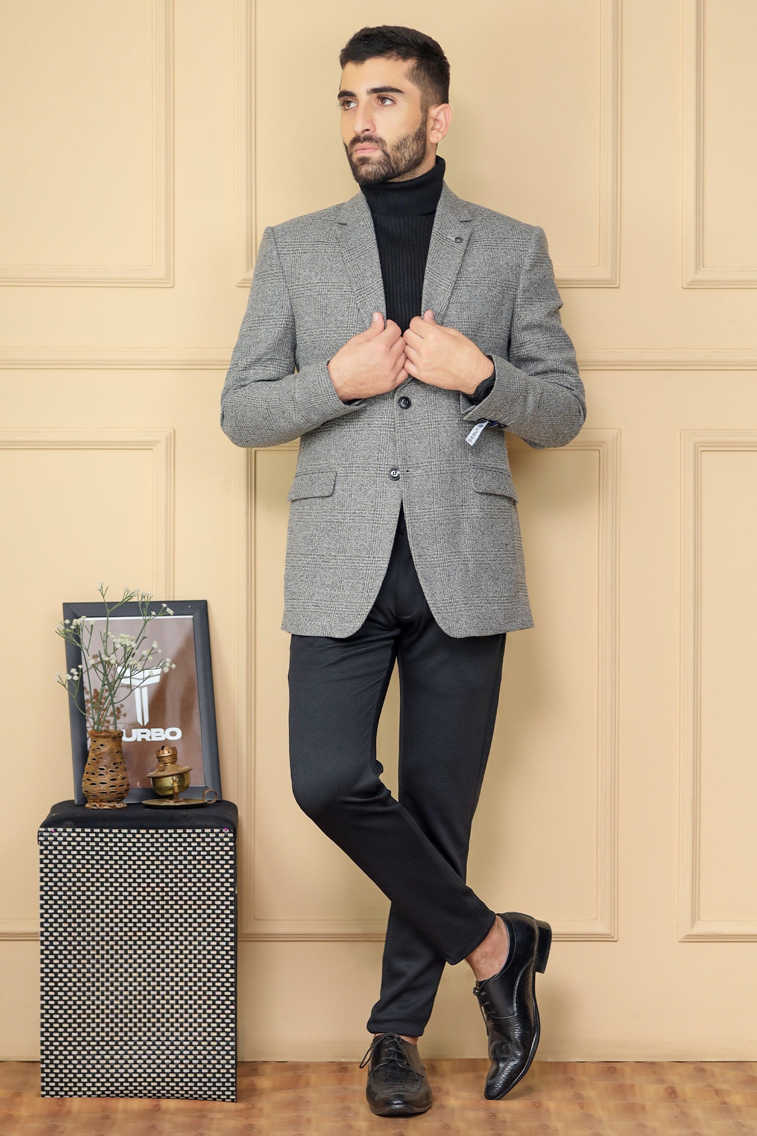 Wool Rich Worsted Tweed Mens Casual Blazer
