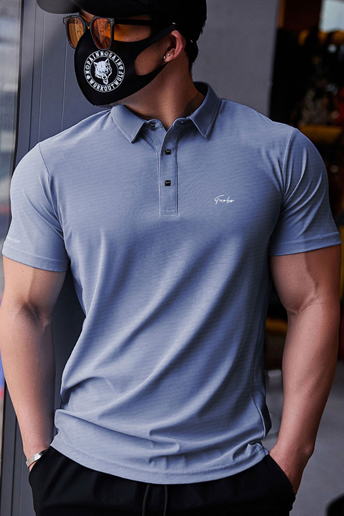 Turbo imp lightweight breathable dryfit Polo In Light Grey