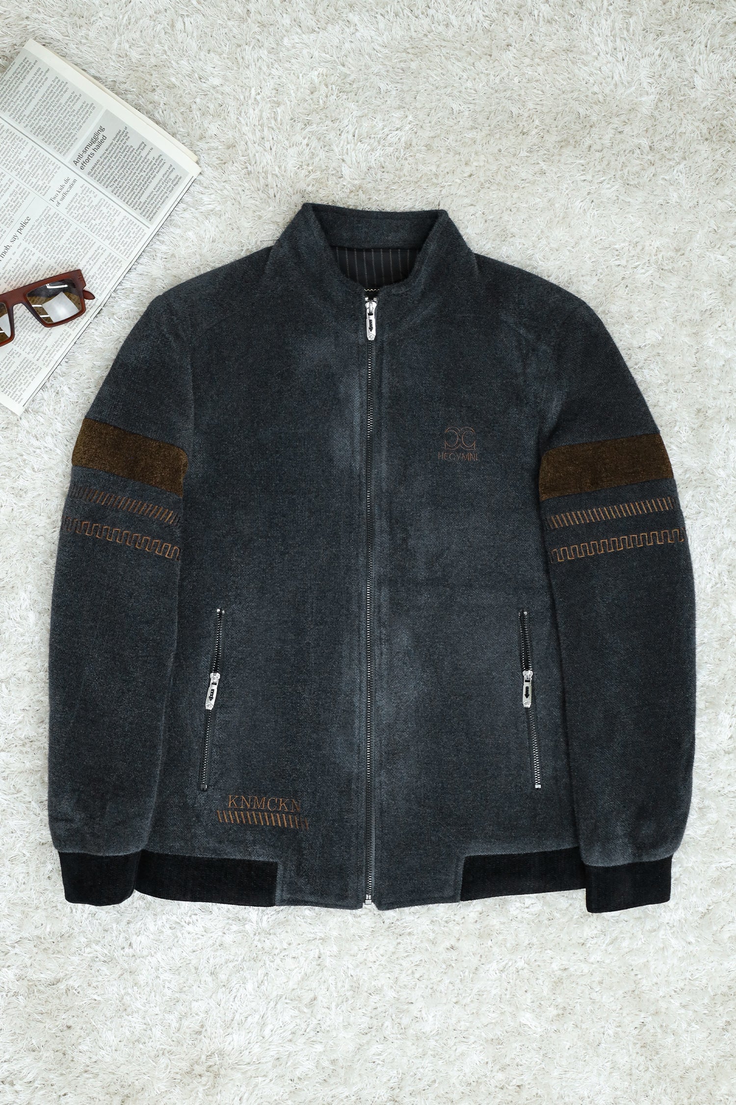 Splicing Imported Men's Woolen Jacket