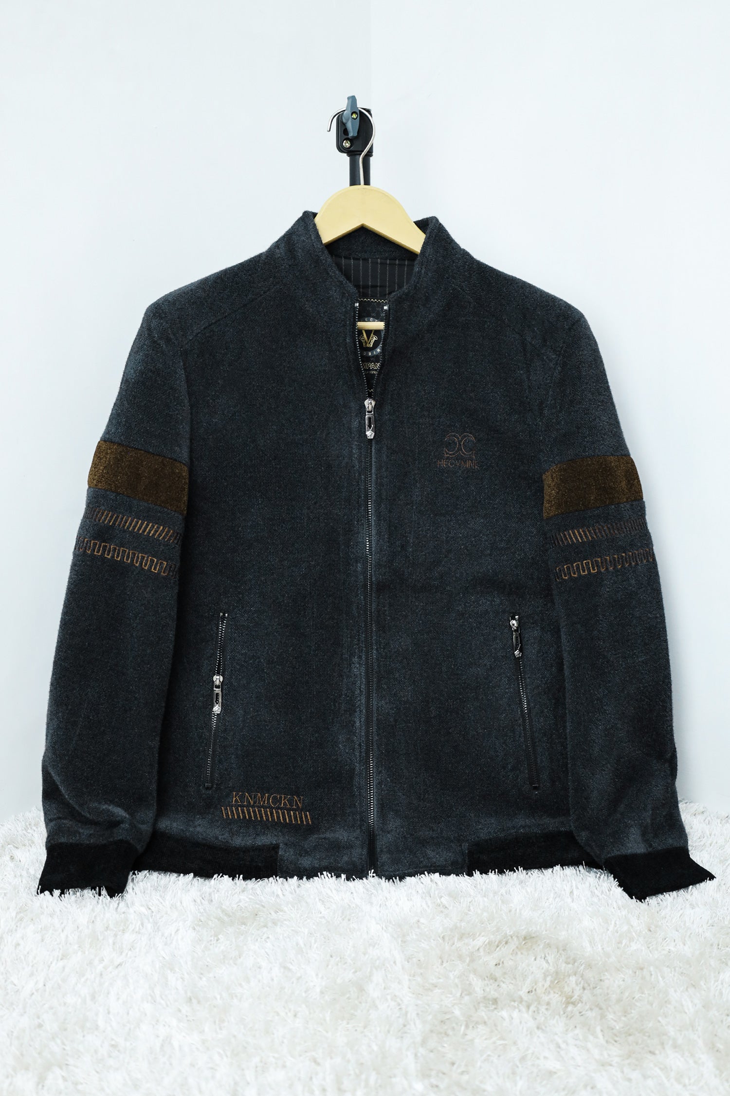 Splicing Imported Men's Woolen Jacket