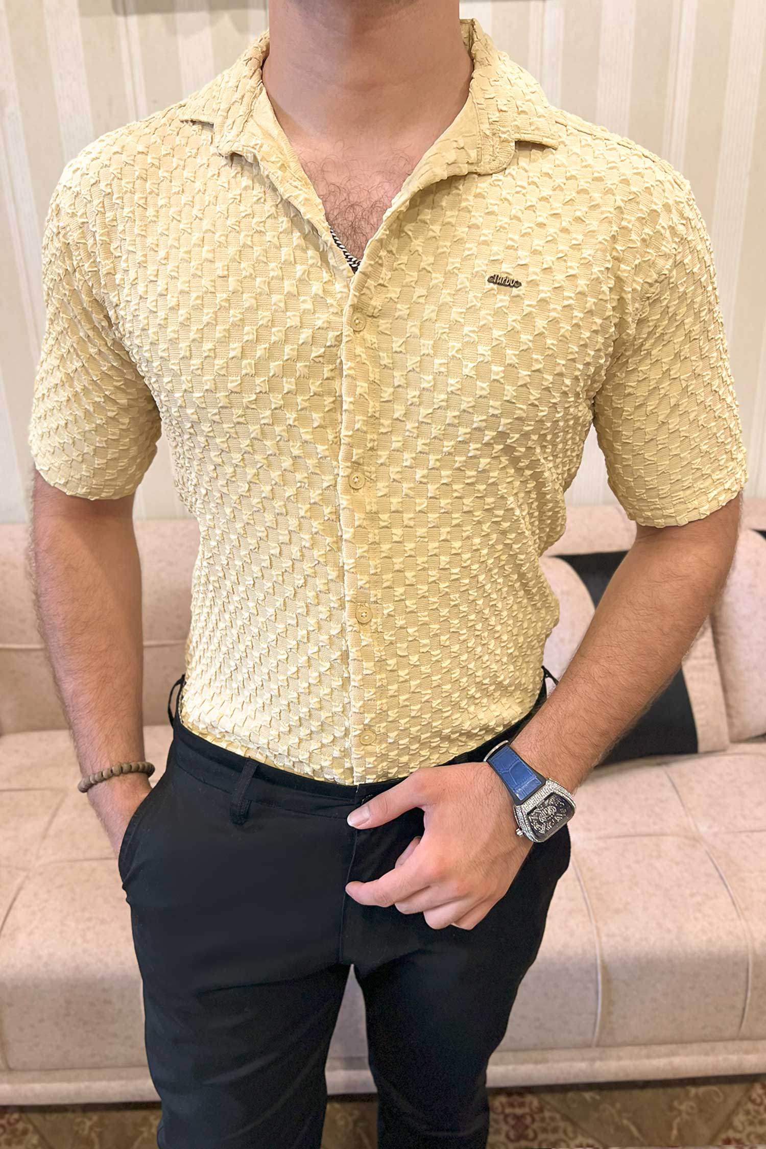 Turbo Popcorn Cuba Waffle Casual Shirt