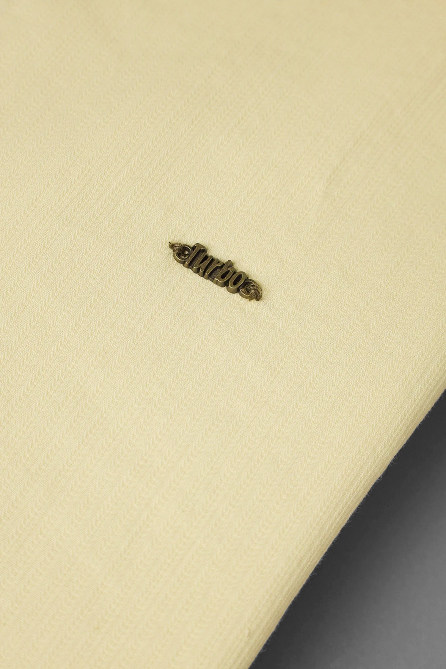 Turbo Self Lining Long Sleeve Cotton Casual Shirt In Light Lemon